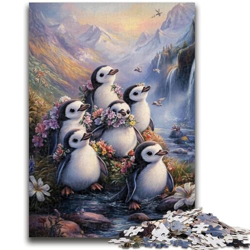 1000-teiliges Puzzle für Teenager, Pinguin-Familienpuzzle, pädagogisches Spielzeug zum Stressabbau, tolle Geschenke und Spielzeuge, (50x75cm) von GKJPOXZJ