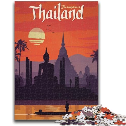 1000-teiliges Puzzle für Teenager, Thailand, 1000 Teile für Teenager, Wichtelgeschenke für Kinder ab 14 Jahren (50x75cm) von GKJPOXZJ