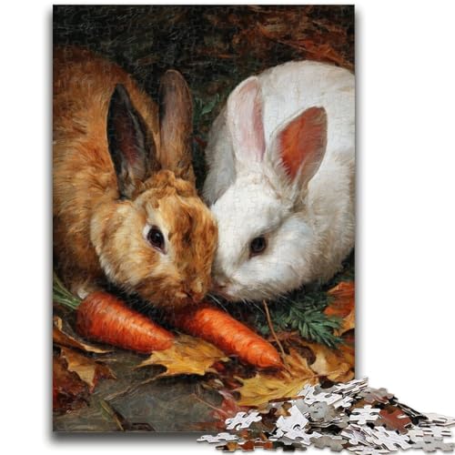 1000-teiliges Puzzle für Teenager, Tierkaninchen, 1000-teiliges Puzzle, Lernspielzeug und Spiele für Erwachsene und Teenager (75x50cm) von GKJPOXZJ