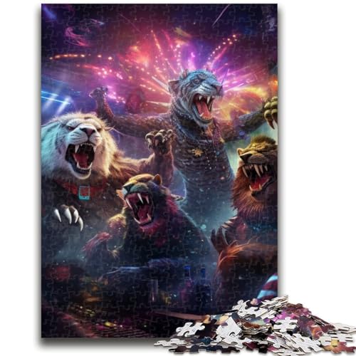 1000-teiliges Puzzle für Teenager, Tierparty, 1000 Teile für Erwachsene, Quizspiel, Wanddekoration, einzigartige Geburtstags (26x38cm) von GKJPOXZJ