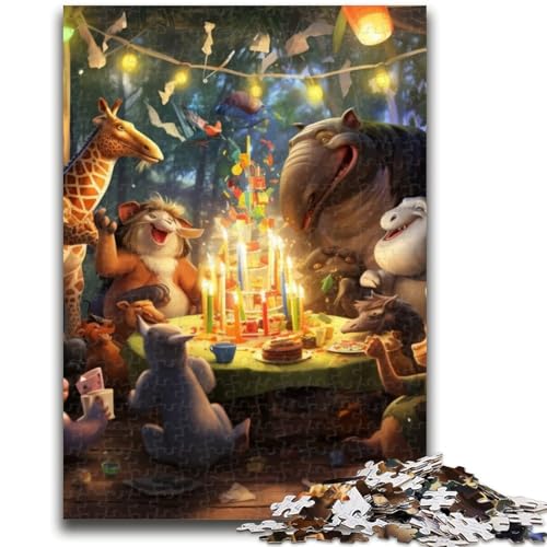1000-teiliges Puzzle für Teenager, Tierparty, 1000 Teile für Teenager, Wichtelgeschenke für Kinder ab 14 Jahren (26x38cm) von GKJPOXZJ