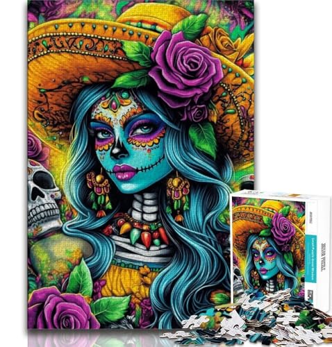 1000-teiliges Puzzle für Teenager, mexikanische Totenkopfmädchen, Spielzeug, Lernspiele, Stressabbau, einzigartige Geburtstags- und Geschenkideen, 75x50cm 1000-teiliges Puzzle für Teenager, mexikanische Totenkopfmädchen, Spielzeug, Lernspiele, Stressabbau, einzigartige Geburtstags- und Geschenkideen, 75x50cm von GKJPOXZJ