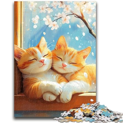 1000-teiliges Puzzle für Teenager, schlafende Katze, 1000 Teile für Teenager, Wichtelgeschenke für Kinder ab 14 Jahren (50x75cm) von GKJPOXZJ
