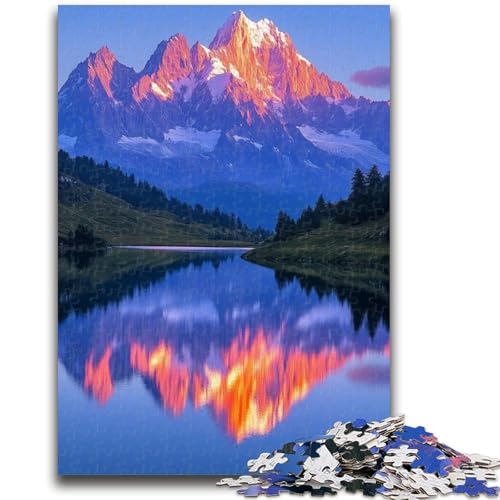 1000-teiliges Puzzle für Teenager, wunderschöne Berge und Seen, dekomprimierendes intellektuelles Lernspielzeug, perfekte Dekoration (38x26cm) von GKJPOXZJ