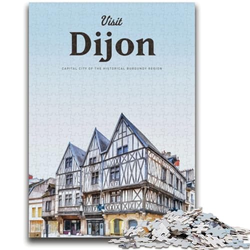 1000-teiliges Puzzle für Teenager Besuchen Sie Dijon 1000 Teile für Teenager, Wichtelgeschenke für Kinder ab 14 Jahren (26x38cm) von GKJPOXZJ