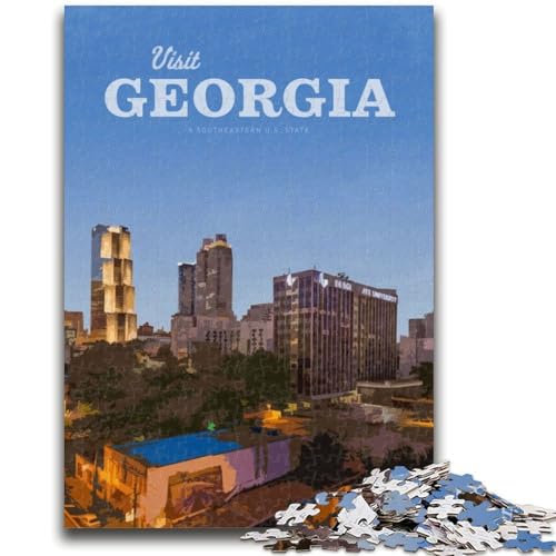 1000-teiliges Puzzle für Teenager Besuchen Sie Georgia 1000 Teile für Teenager, Wichtelgeschenke für Kinder ab 14 Jahren (50x75cm) von GKJPOXZJ