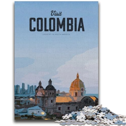 1000-teiliges Puzzle für Teenager Besuchen Sie Kolumbien 1000 Teile für Teenager, Wichtelgeschenke für Kinder ab 14 Jahren (26x38cm) von GKJPOXZJ