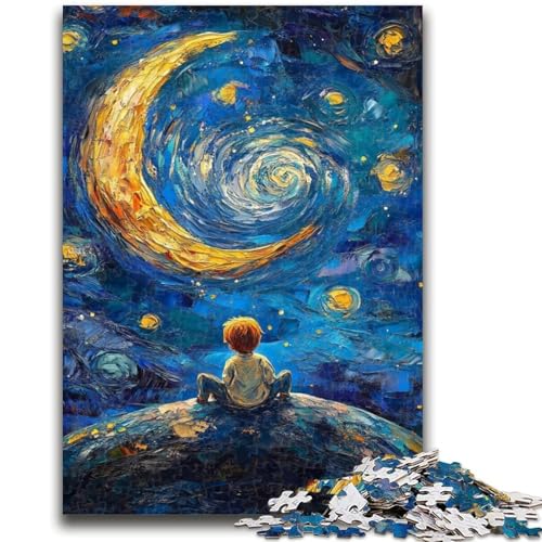 1000-teiliges Puzzle für Teenager-Geschenke, Der kleine Prinz des Nachthimmels, 1000-teiliges Puzzle, Lernspiele, Heimdekoration, geeignet für die Schreibtischdekoration (26x38cm) von GKJPOXZJ