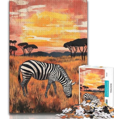 Afrikanisches Zebra-Puzzle für Teenager, 1000 Teile, anspruchsvolles Spiel, Geschenke für die ganze Familie, 75x50cm Afrikanisches Zebra-Puzzle für Teenager, 1000 Teile, anspruchsvolles Spiel, Geschenke für die ganze Familie, 75x50cm von GKJPOXZJ