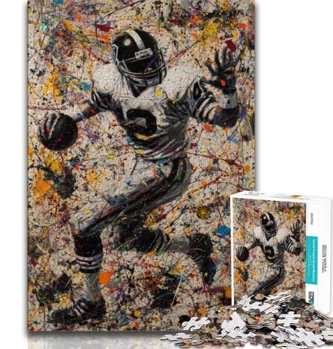 American Football Puzzle 1000 Teile für Erwachsene, anspruchsvolles Spiel und Familienspiel, ganze Familie, 38x26cm von GKJPOXZJ