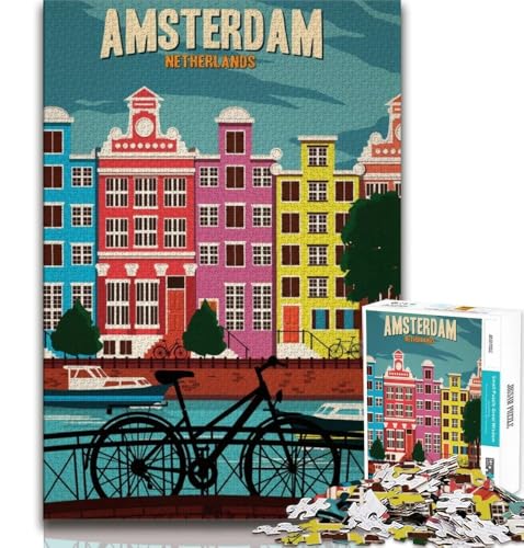 Amsterdam Puzzle 1000 Teile für Erwachsene, anspruchsvolles Spiel und Familienspiel, ganze Familie, 38x26cm Amsterdam Puzzle 1000 Teile für Erwachsene, anspruchsvolles Spiel und Familienspiel, ganze Familie, 38x26cm von GKJPOXZJ