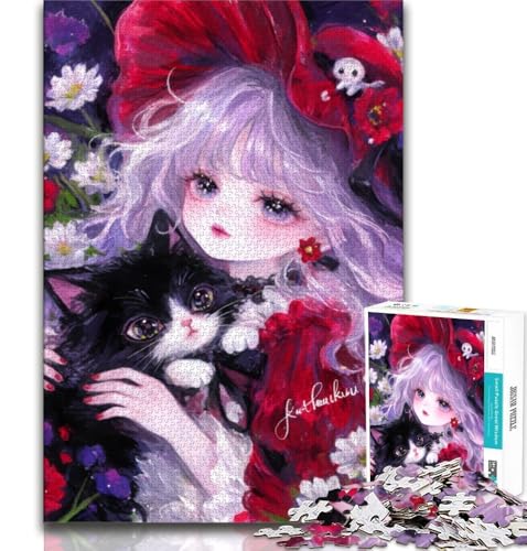 Anime-Mädchen-Puzzle, 1000 Teile, für Teenager, anspruchsvolles Spiel und Familienspiel mit vollständig ineinandergreifenden, zufällig geformten Teilen, 38x26cm Anime-Mädchen-Puzzle, 1000 Teile, für Teenager, anspruchsvolles Spiel und Familienspiel mit vollständig ineinandergreifenden, zufällig geformten Teilen, 38x26cm von GKJPOXZJ