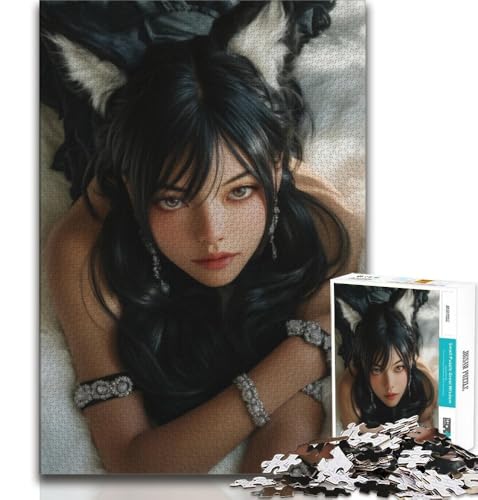 Anime-Mädchen-Puzzle für Erwachsene, 1000 Teile, schwierig, Lernspielzeug, Familienspiele mit passendem Poster und Quizblatt, 38x26cm Anime-Mädchen-Puzzle für Erwachsene, 1000 Teile, schwierig, Lernspielzeug, Familienspiele mit passendem Poster und Quizblatt, 38x26cm von GKJPOXZJ