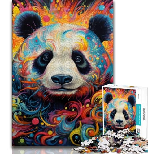 Art Animal Panda Puzzle 1000 Teile für Teenager-Geschenke, für Lernspiele, Herausforderungsspielzeug, einzigartige Heimdekoration und Geschenke, 38x26cm von GKJPOXZJ