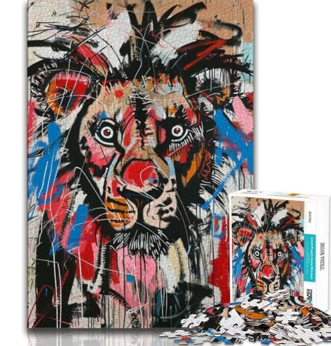 Basquiat Löwen-Puzzle für Teenager, 1000 Teile, anspruchsvolles Spiel, Geschenke für die ganze Familie, 38x26cm Basquiat Löwen-Puzzle für Teenager, 1000 Teile, anspruchsvolles Spiel, Geschenke für die ganze Familie, 38x26cm von GKJPOXZJ