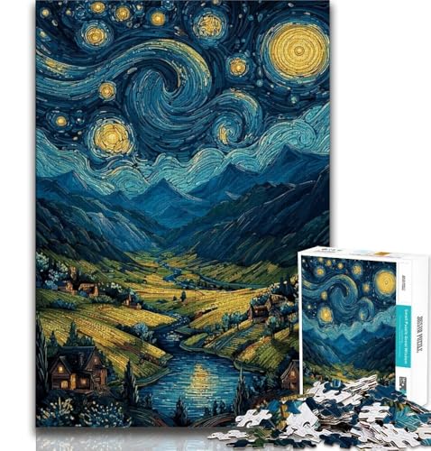 Berge unter dem Nachthimmel, Puzzle für Teenager, Lernspiel, Herausforderungsspielzeug, ganze Familie, 75x50cm Berge unter dem Nachthimmel, Puzzle für Teenager, Lernspiel, Herausforderungsspielzeug, ganze Familie, 75x50cm von GKJPOXZJ