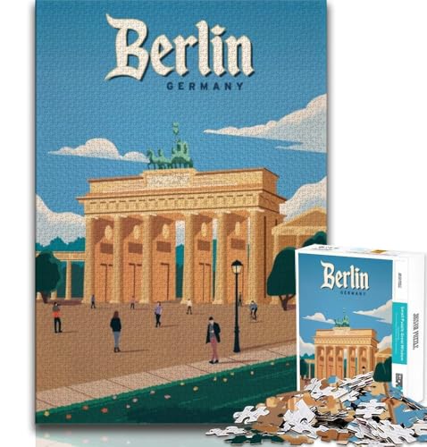 Berlin Brandenburg Puzzle 1000 Teile für Erwachsene, anspruchsvolles Spiel und Familienspiel, ganze Familie, 75x50cm von GKJPOXZJ