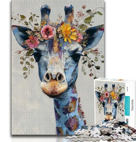 Blumen-Giraffe-Puzzle für Erwachsene, 1000 Puzzles, anspruchsvolles Spiel, Geschenke für die ganze Familie, 75x50cm Blumen-Giraffe-Puzzle für Erwachsene, 1000 Puzzles, anspruchsvolles Spiel, Geschenke für die ganze Familie, 75x50cm von GKJPOXZJ