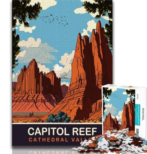 Cathedral Valley Puzzle 1000 Teile für Erwachsene, anspruchsvolles Spiel und Familienspiel, ganze Familie, 38x26cm von GKJPOXZJ