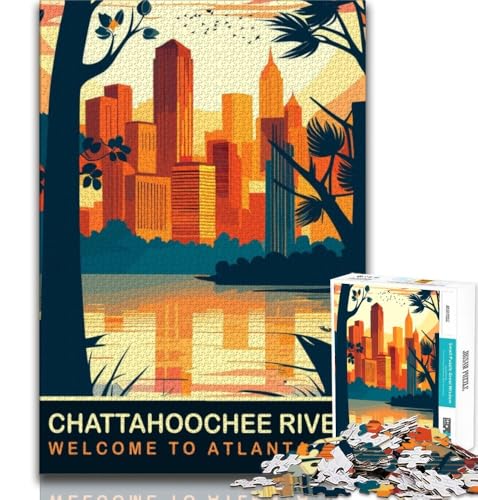 Chattahoochee River Sunset Puzzle 1000 Teile für Teenager, Denkspiel, Wanddekoration, einzigartige Geburtstags, 38x26cm Chattahoochee River Sunset Puzzle 1000 Teile für Teenager, Denkspiel, Wanddekoration, einzigartige Geburtstags, 38x26cm von GKJPOXZJ