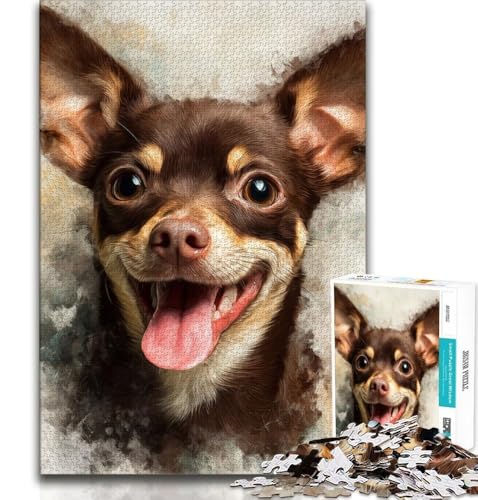 Chihuahua-Puzzle, 1000 Teile, für Erwachsene und Jugendliche, anspruchsvolles Spiel, Geschenke für die ganze Familie, 75x50cm von GKJPOXZJ