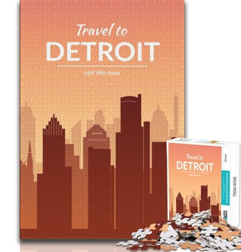 Detroit Puzzle 1000 Teile für Teenager, anspruchsvolles Spiel und Familienspiel, Wanddekoration, einzigartige Geburtstags, 38x26cm Detroit Puzzle 1000 Teile für Teenager, anspruchsvolles Spiel und Familienspiel, Wanddekoration, einzigartige Geburtstags, 38x26cm von GKJPOXZJ