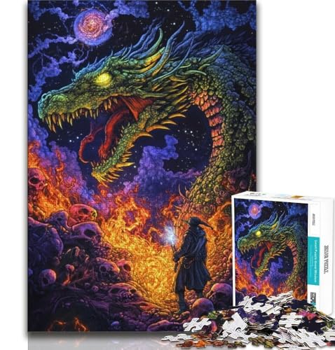 Drachenpuzzle für Erwachsene und Teenager, 1000 Teile, Spielzeug, Lernspiele, Stressabbau, Wunschliste mit Weihnachtsmann, 38x26cm Drachenpuzzle für Erwachsene und Teenager, 1000 Teile, Spielzeug, Lernspiele, Stressabbau, Wunschliste mit Weihnachtsmann, 38x26cm von GKJPOXZJ