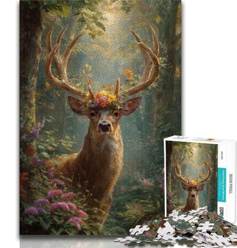 Dschungelhirsch-Ölgemälde-Puzzle für Erwachsene, 1000 Puzzles, anspruchsvolles Spiel, Geschenke für die ganze Familie, 75x50cm Dschungelhirsch-Ölgemälde-Puzzle für Erwachsene, 1000 Puzzles, anspruchsvolles Spiel, Geschenke für die ganze Familie, 75x50cm von GKJPOXZJ