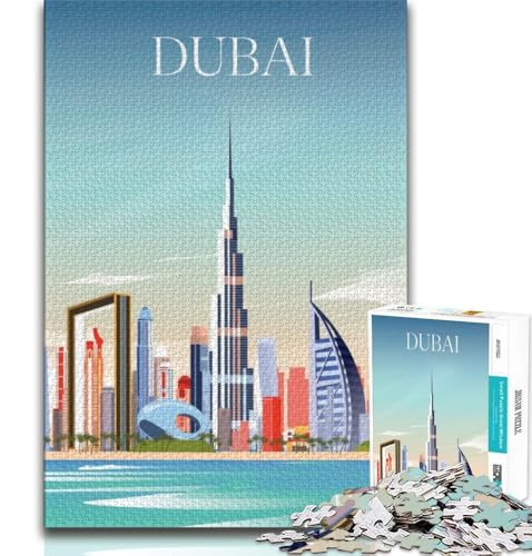 Dubai-Poster-Puzzle für Teenager, 1000 Teile, anspruchsvolles Spiel, Geschenke für die ganze Familie, 75x50cm von GKJPOXZJ