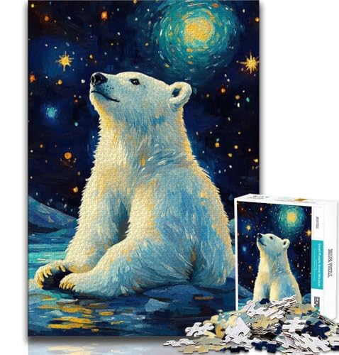 Eisbär unter dem Nachthimmel, Puzzle mit 1000 Teilen für Erwachsene, anspruchsvoll zu vervollständigen, Aber unterhaltsames und humorvolles Lernspiel zum Geburtstag, 75x50cm Eisbär unter dem Nachthimmel, Puzzle mit 1000 Teilen für Erwachsene, anspruchsvoll zu vervollständigen, Aber unterhaltsames und humorvolles Lernspiel zum Geburtstag, 75x50cm von GKJPOXZJ