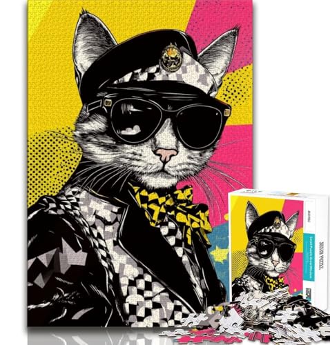 Fashion Cat Puzzle für Erwachsene, 1000 Teile, schwierig, Lernspielzeug, Familienspiele, Geschenke für Freunde und Familie, 75x50cm Fashion Cat Puzzle für Erwachsene, 1000 Teile, schwierig, Lernspielzeug, Familienspiele, Geschenke für Freunde und Familie, 75x50cm von GKJPOXZJ