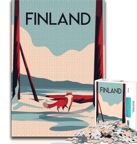 Finnland-Reiseposter, 1000-teiliges Puzzle für Erwachsene und Jugendliche, Spielzeug, Lernspiele, Stressabbau, Wunschliste mit Weihnachtsmann, 75x50cm Finnland-Reiseposter, 1000-teiliges Puzzle für Erwachsene und Jugendliche, Spielzeug, Lernspiele, Stressabbau, Wunschliste mit Weihnachtsmann, 75x50cm von GKJPOXZJ