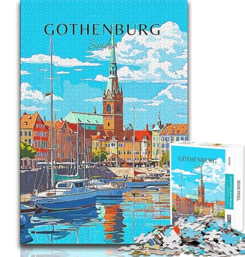 Göteborg, Schweden, Reise-Puzzle für Teenager, 1000 Teile, anspruchsvolles Spiel und Familienspaß mit vollständig ineinandergreifenden, zufällig geformten Teilen, 75x50cm Göteborg, Schweden, Reise-Puzzle für Teenager, 1000 Teile, anspruchsvolles Spiel und Familienspaß mit vollständig ineinandergreifenden, zufällig geformten Teilen, 75x50cm von GKJPOXZJ