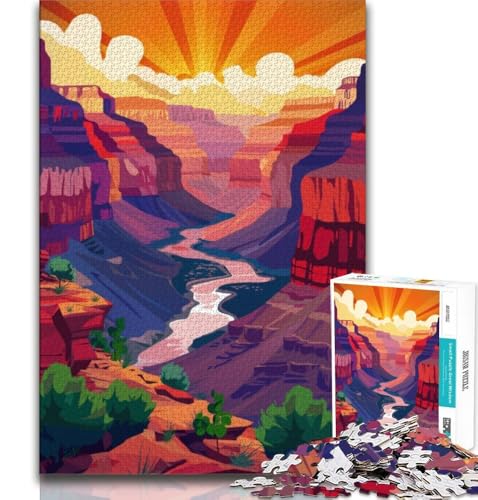 Grand Canyon Sunset Puzzle für Teenager, 1000 Teile, Lernspiele, Heimdekoration, geeignet als Schreibtischdekoration, 38x26cm Grand Canyon Sunset Puzzle für Teenager, 1000 Teile, Lernspiele, Heimdekoration, geeignet als Schreibtischdekoration, 38x26cm von GKJPOXZJ