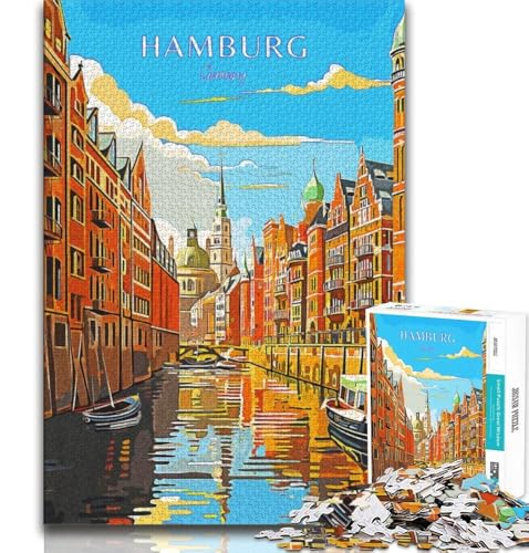 Hamburg Reisepuzzle 1000 Teile für Erwachsene, anspruchsvolles Spiel und Familienspiel, ganze Familie, 38x26cm Hamburg Reisepuzzle 1000 Teile für Erwachsene, anspruchsvolles Spiel und Familienspiel, ganze Familie, 38x26cm von GKJPOXZJ