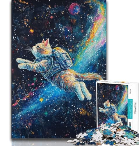 Katze im Weltraum-Puzzle für Teenager, 1000 Teile, anspruchsvolles Spiel, Geschenke für die ganze Familie, 38x26cm Katze im Weltraum-Puzzle für Teenager, 1000 Teile, anspruchsvolles Spiel, Geschenke für die ganze Familie, 38x26cm von GKJPOXZJ