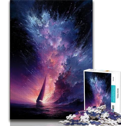 Kleines Boot in der Galaxie, 1000-teiliges Puzzle für Erwachsene und Jugendliche, entspannendes intellektuelles Lernspielzeug, Geburtstagsgeschenk, Geschenke, Wandkunst, 38x26cm von GKJPOXZJ