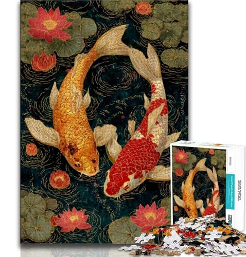 Koi-Puzzle für Teenager, 1000 Teile, anspruchsvolles Spiel, Geschenke für die ganze Familie, 38x26cm Koi-Puzzle für Teenager, 1000 Teile, anspruchsvolles Spiel, Geschenke für die ganze Familie, 38x26cm von GKJPOXZJ