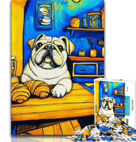 Künstlerisches Puzzle für Erwachsene mit französischer Bulldogge, 1000 Teile, schwierig, Lernspielzeug, Familienspiele mit passendem Poster und Quizblatt, 38x26cm Künstlerisches Puzzle für Erwachsene mit französischer Bulldogge, 1000 Teile, schwierig, Lernspielzeug, Familienspiele mit passendem Poster und Quizblatt, 38x26cm von GKJPOXZJ