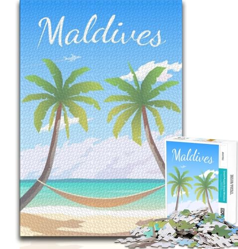 Malediven-Puzzle für Teenager, 1000 Teile, anspruchsvolles Spiel, Geschenke für die ganze Familie, 38x26cm Malediven-Puzzle für Teenager, 1000 Teile, anspruchsvolles Spiel, Geschenke für die ganze Familie, 38x26cm von GKJPOXZJ