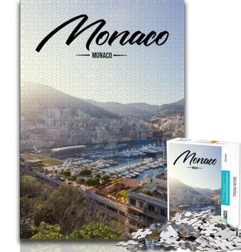 Monaco-Puzzle für Erwachsene, 1000 Teile, anspruchsvolles Spiel und Familienspiel, Wanddekoration, einzigartige Geburtstags, 75x50cm von GKJPOXZJ