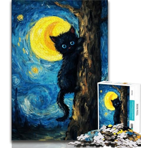 Nachthimmel-Puzzle mit Van Goghs Katze, 1000 Teile, für Erwachsene, anspruchsvoll zu vervollständigen, Aber unterhaltsam und humorvoll, einzigartige Heimdekoration und Geschenke, 75x50cm Nachthimmel-Puzzle mit Van Goghs Katze, 1000 Teile, für Erwachsene, anspruchsvoll zu vervollständigen, Aber unterhaltsam und humorvoll, einzigartige Heimdekoration und Geschenke, 75x50cm von GKJPOXZJ