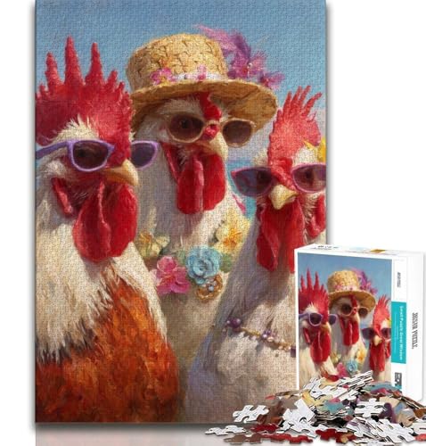 Ölgemälde mit DREI Hähnen, 1000-teiliges Puzzle für Erwachsene und Jugendliche, zum Zeitvertreib zu Hause Jedes Teil ist einzigartig – anspruchsvolles Familienspiel, 38x26cm Ölgemälde mit DREI Hähnen, 1000-teiliges Puzzle für Erwachsene und Jugendliche, zum Zeitvertreib zu Hause Jedes Teil ist einzigartig – anspruchsvolles Familienspiel, 38x26cm von GKJPOXZJ