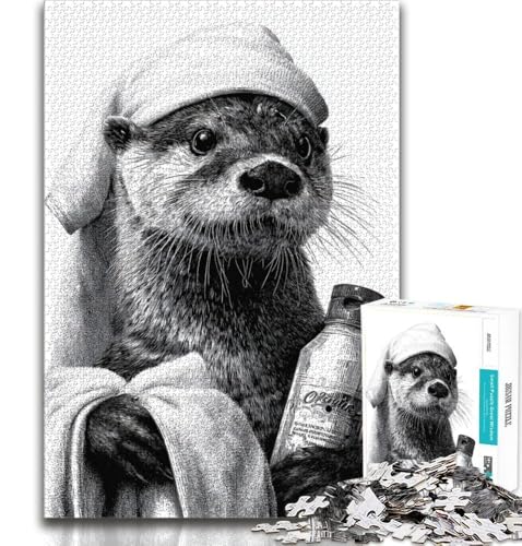 Otter beim Baden, 1000-teiliges Puzzle für Erwachsene und Jugendliche, entspannendes intellektuelles Lernspielzeug, Geburtstagsgeschenk, Geschenke, Wandkunst, 38x26cm Otter beim Baden, 1000-teiliges Puzzle für Erwachsene und Jugendliche, entspannendes intellektuelles Lernspielzeug, Geburtstagsgeschenk, Geschenke, Wandkunst, 38x26cm von GKJPOXZJ