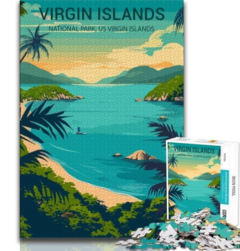 Poster-Puzzle mit 1000 Teilen zum Thema Virgin Islands National Park für Teenager,hilft dem Gehirn beim Trainieren,süchtig machendes Spielzeug,um Geduld zu fördern,einzigartiges Herausforderungsspiel von GKJPOXZJ