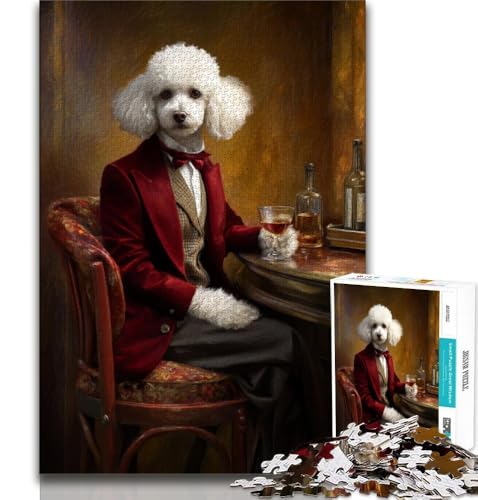 Pudel-Königsfamilie, 1000-teiliges Puzzle für Erwachsene und Jugendliche, Lernspielzeug, Familienspiele mit passendem Poster und Quizblatt, 38x26cm von GKJPOXZJ