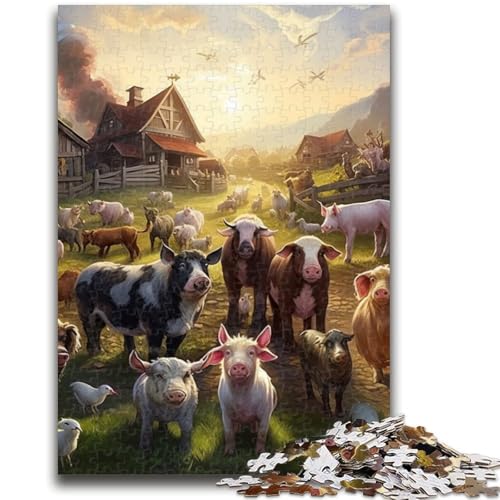 Puzzle 1000 Teile für Erwachsene, Bauernhoftier-Puzzle für Teenager, Quizspiel, Wanddekoration, einzigartige Geburtstags (75x50cm) von GKJPOXZJ