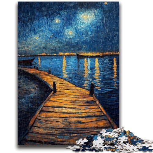 Puzzle 1000 Teile für Erwachsene, Brücke unter dem Nachthimmel, Puzzle für Erwachsene, Lernspiel, Herausforderung, Spielzeug, Geburtstagsgeschenk, Geschenke, Wandkunst (75x50cm) von GKJPOXZJ