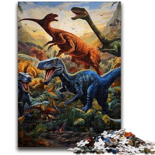 Puzzle 1000 Teile für Erwachsene, Dinosaurierwelt, 1000 Teile für Teenager, für Lernspiele, Herausforderungsspielzeug, als Geschenk für die ganze Familie, (38x26cm) von GKJPOXZJ