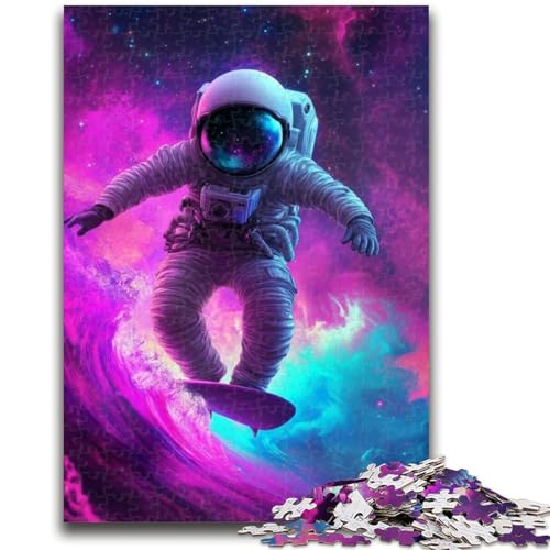 Puzzle 1000 Teile für Erwachsene, Geschenke, Astronauten-Surf-Puzzles für Teenager, für Lernspiele, Herausforderungsspielzeug, Geburtstagsgeschenk, Geschenke, Wandkunst, (38x26cm) von GKJPOXZJ